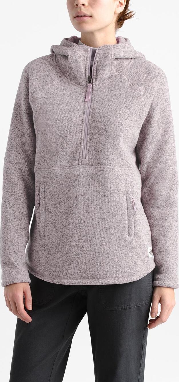 The North Face Crescent Hooded Pullover Sweater Fleece Half Zip Purple Small